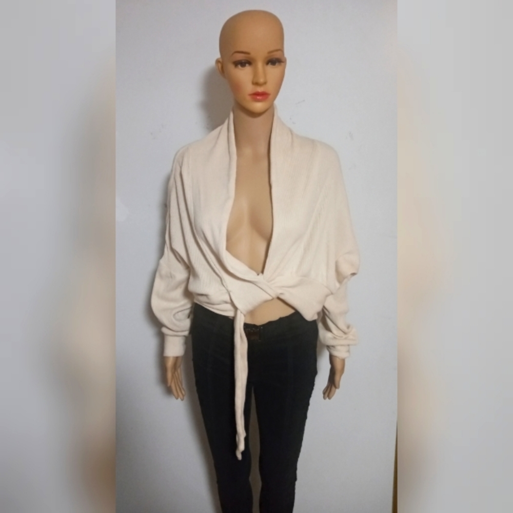 Cropped Open Front Sweater